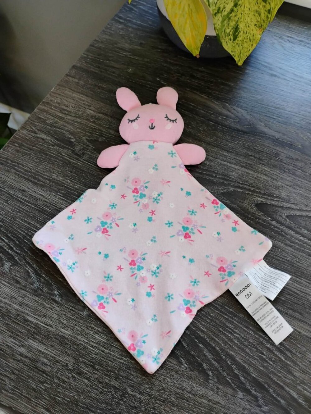 Rococo Pink Bunny Baby Lovey / Drool Cloth /Floral – 0M
